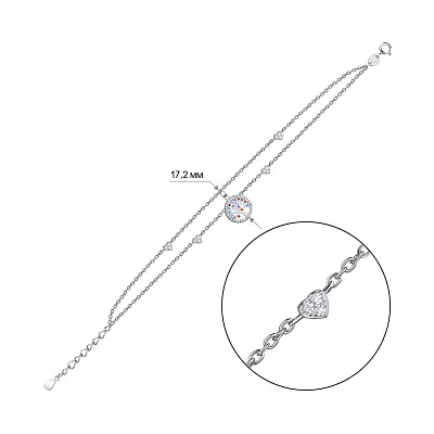 Подвійний срібний браслет "Дерево життя" (арт. 7509/3755а)