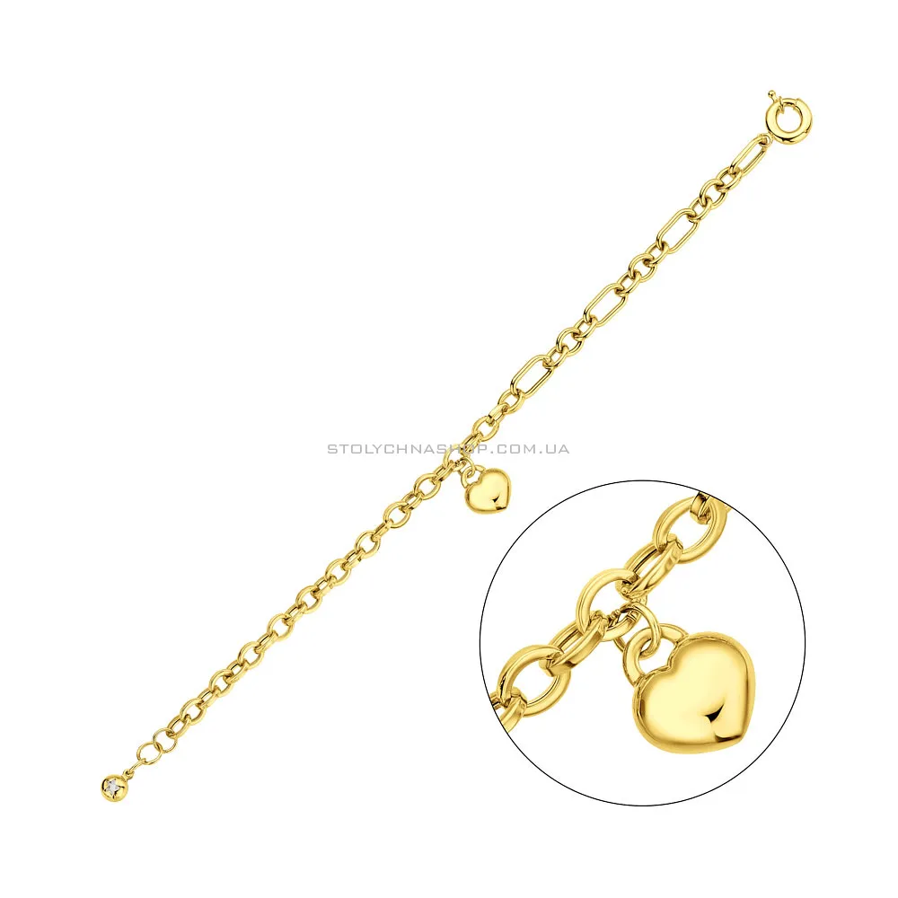 Золотий браслет з підвіскою (арт. 326788жП1) - цена