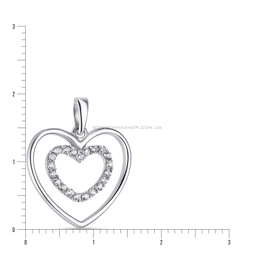 Серебряная подвеска «Сердце» с фианитами (арт. 7503/2357)