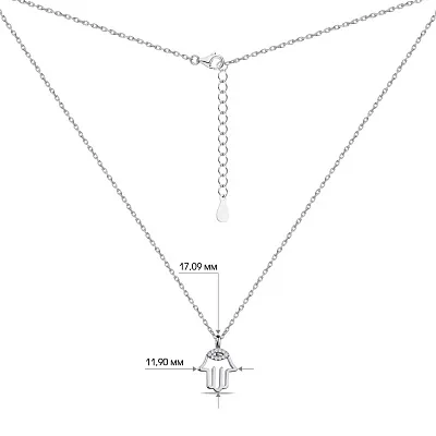 Кольє зі срібла "Хамса" з фіанітами (арт. 7507/965)