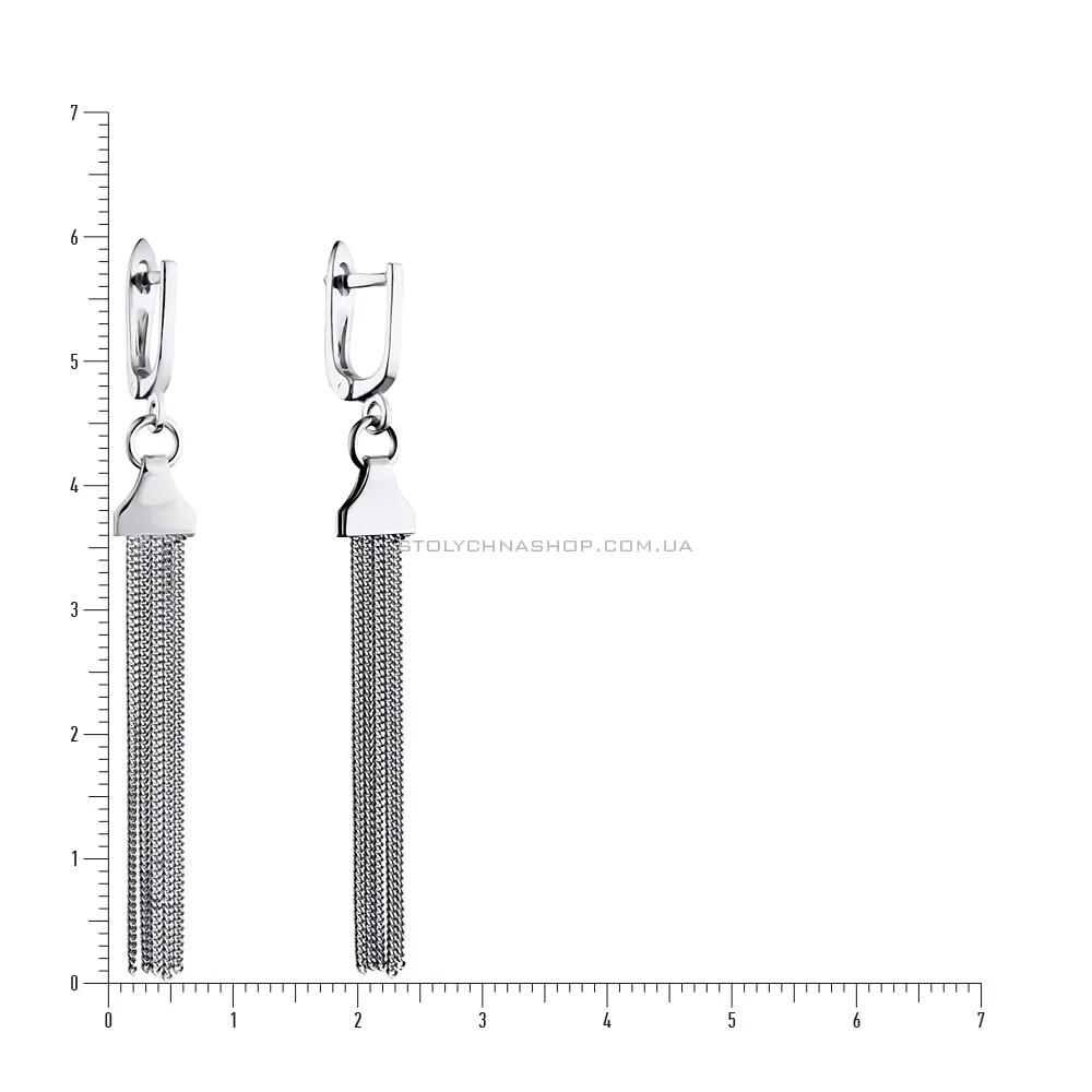 Срібні сережки з підвісками (арт. 7502/5585р) - 2 - цена