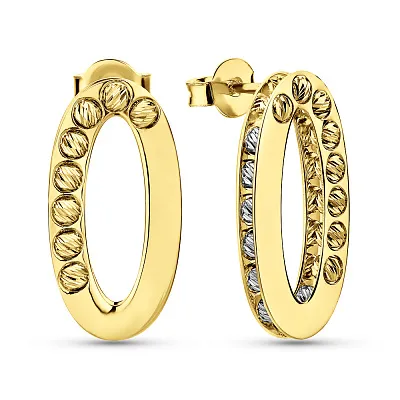 Сережки из желтого и белого золота (арт. 1091667ж)