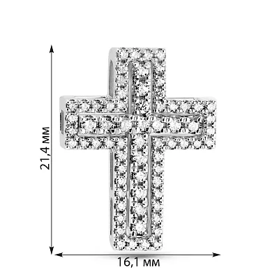Хрестик трансформер з білого золота з діамантами (арт. 3109472202)