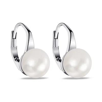 Сережки срібні з перлами (арт. 7502/2972жб)