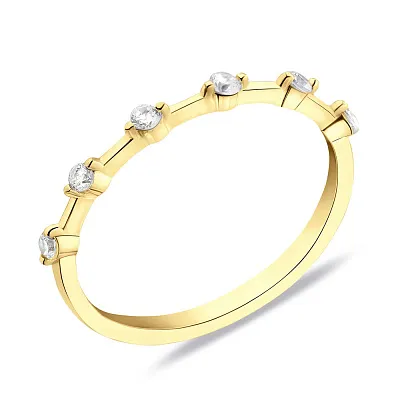 Тонкое серебряное кольцо с желтым родированием (арт. 7501/6081ж)