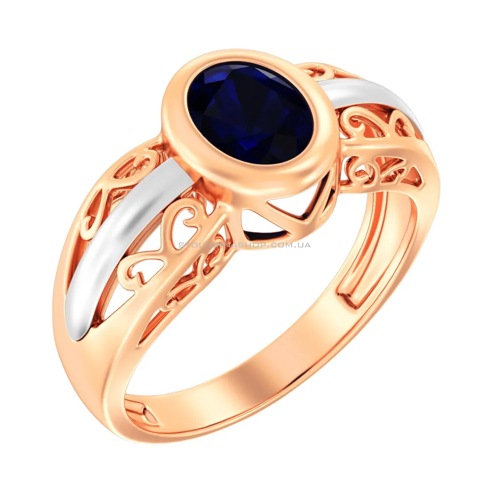 Золотое кольцо с сапфиром (арт. 141010Пс)