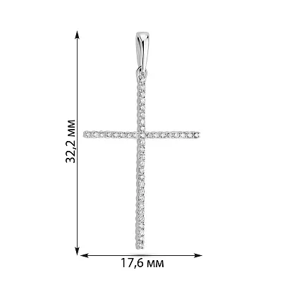 Золотий хрестик з діамантами (арт. П341667015б)