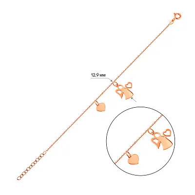 Золотий браслет з підвісками (арт. 326517)