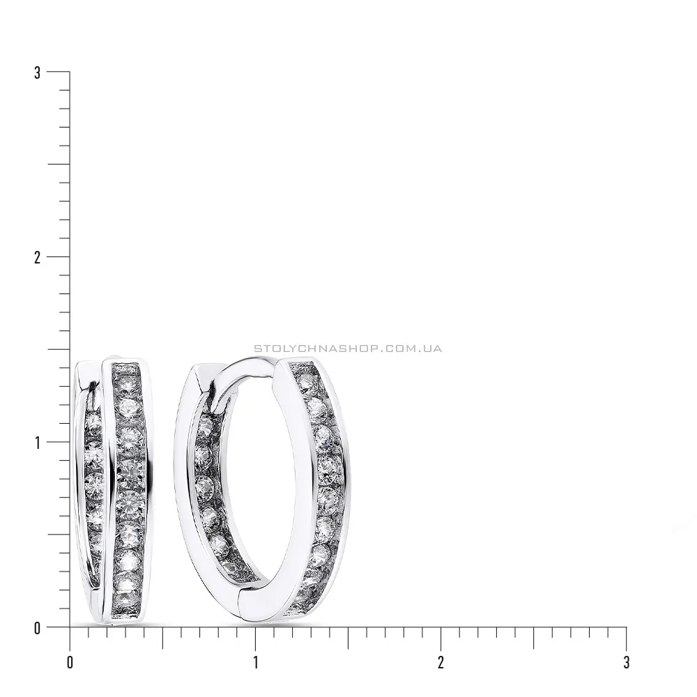 Серебряные серьги кольца с фианитами (арт. 7502/3662)