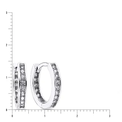 Срібні сережки кільця з фіанітами (арт. 7502/3662)