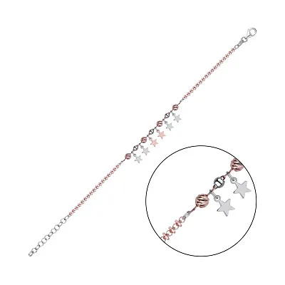 Срібний браслет Зірочки (арт. 7509/2528бк)
