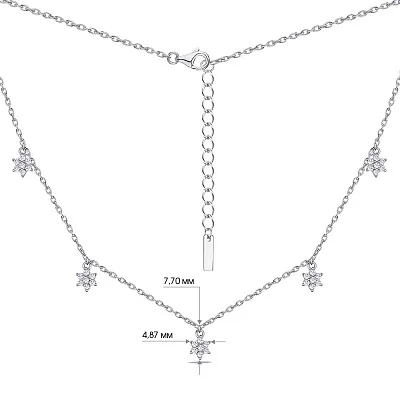 Серебряное колье с подвесками и фианитами  (арт. 7507/1344)
