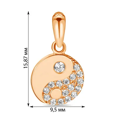 Золота підвіска &quot;Інь-Ян&quot; з білими фіанітами (арт. 424081)