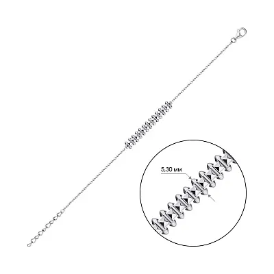Браслет зі срібла без каміння Trendy Style (арт. 7509/3549)
