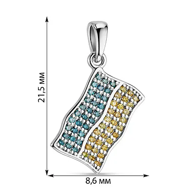 Золотий кулон &quot;Прапор України&quot; з діамантами (арт. 3109542202гж)