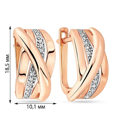 Золоті сережки з фіанітами (арт. 108157)