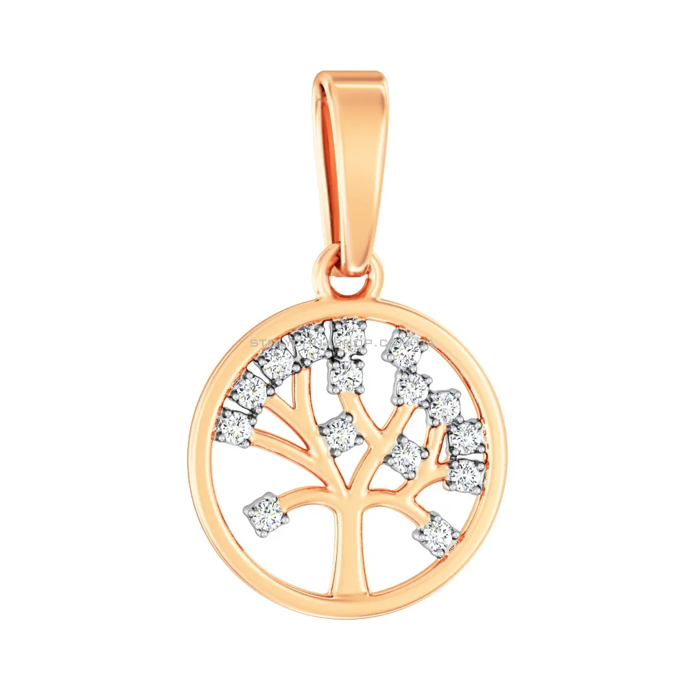 Золотий кулон Дерево життя з діамантами  (арт. П011372005) - цена