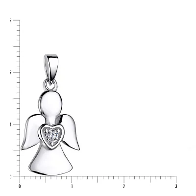 Серебряная подвеска «Ангел» с фианитом (арт. 7503/2672)