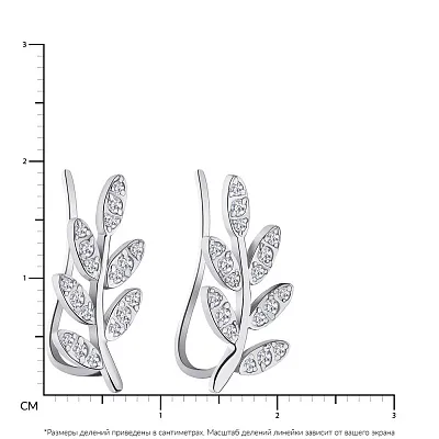 Сережки-клаймбери зі срібла з фіанітами (арт. 7502/А129сю)