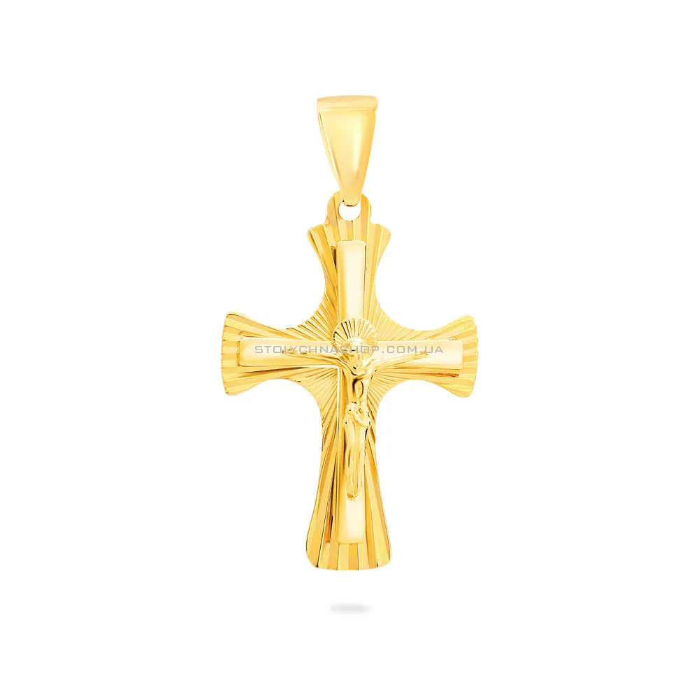Крестик из желтого золота с распятием  (арт. 503842ж)