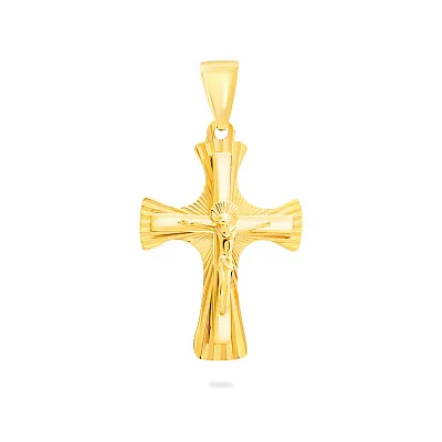 Хрестик з жовтого золота з розп'яттям  (арт. 503842ж)