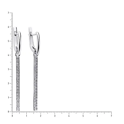 Срібні сережки з підвісками і фіанітами (арт. 7502/2199р)