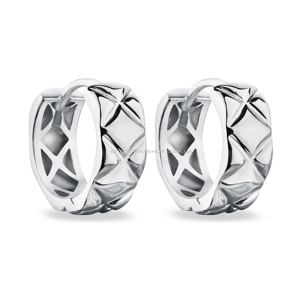Срібні сережки-кільця без каміння  (арт. 7502/4743/15) - цена
