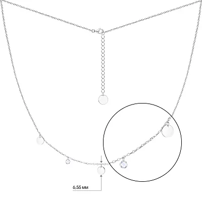 Серебряное колье «Монеты» с фианитами (арт. 7507/1082)