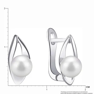 Срібні сережки з перлами (арт. 7502/3499жб)
