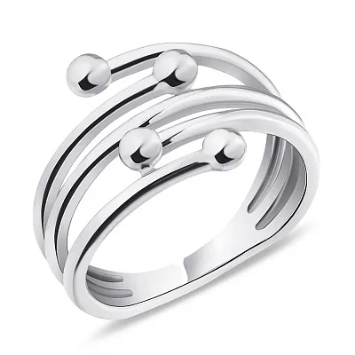 Многослойное кольцо из серебра без камней (арт. 7501/5343)