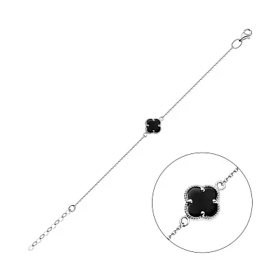 Браслет из белого золота с ониксом (арт. 322528/15бо)