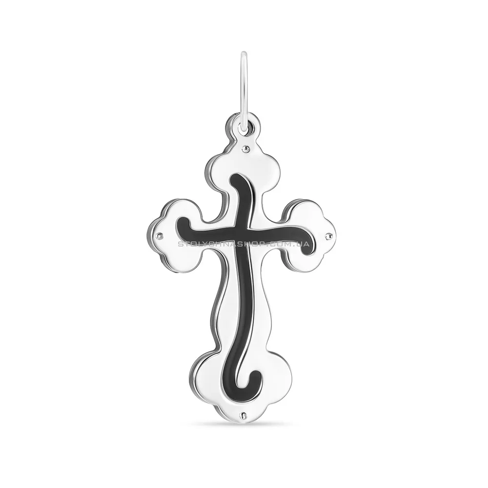 Серебряный декоративный крест с ониксом (арт. 7503/2997о)