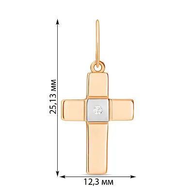 Золотой крестик с фианитом (арт. 500638)