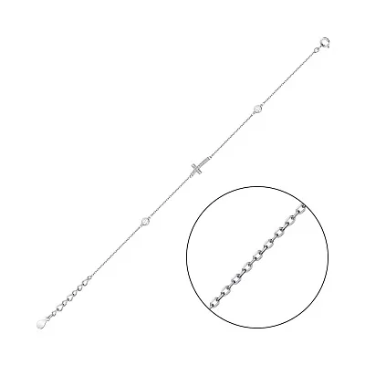 Срібний браслет із хрестиком (арт. 7509/3043)