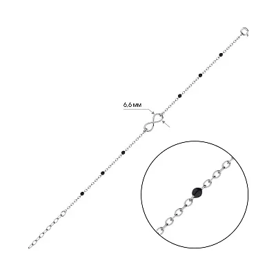 Серебряный браслет Бесконечность с эмалью (арт. 7509/4244еч)