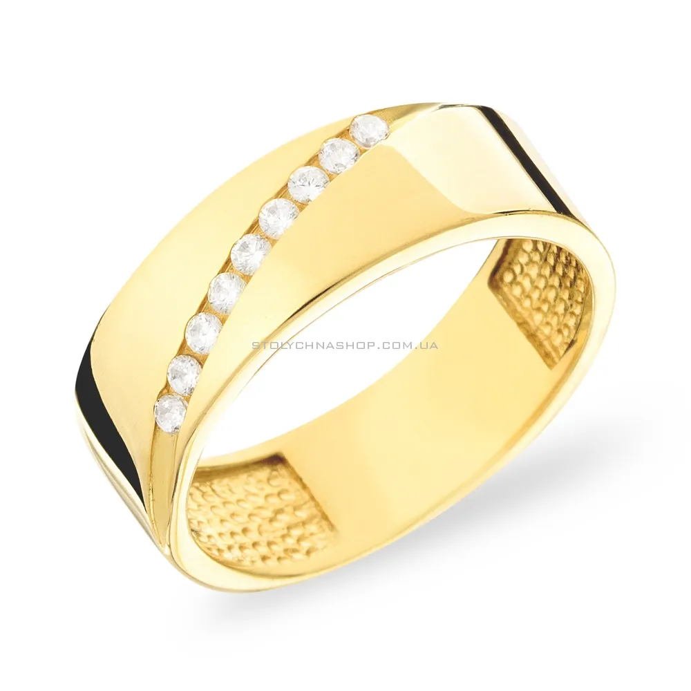 Золотое кольцо с фианитами (арт. 140495ж) - цена