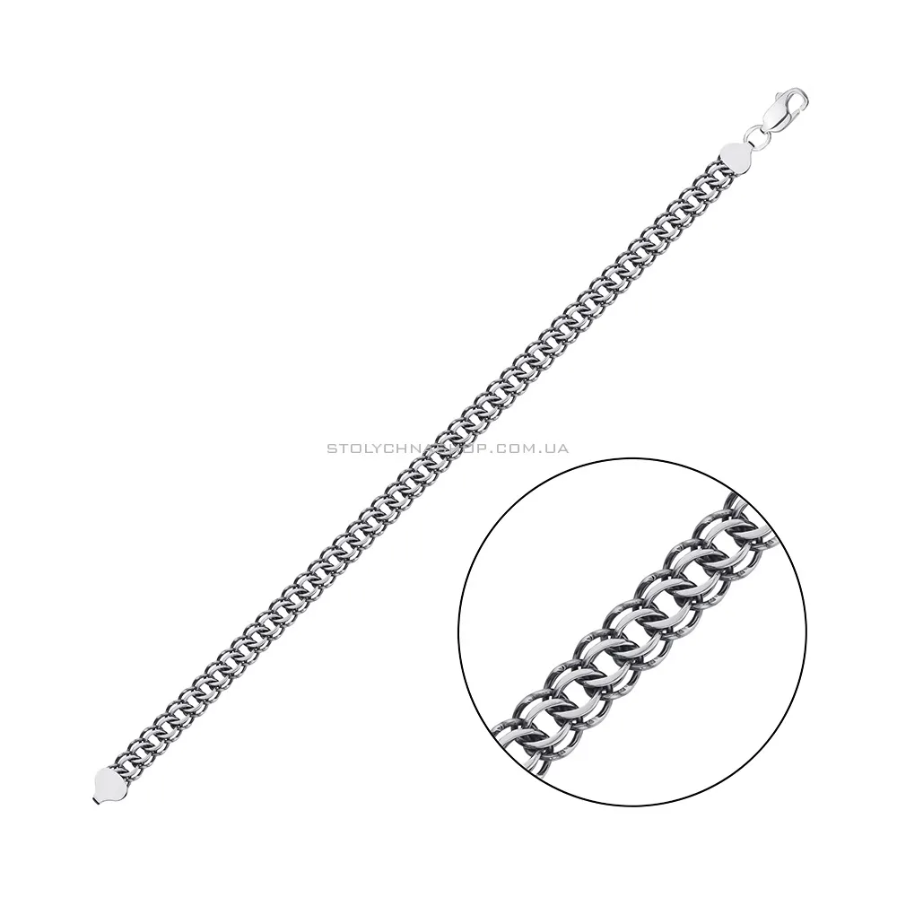 Серебряный цепочный браслет плетения Питон (арт. 0315611ч) - цена