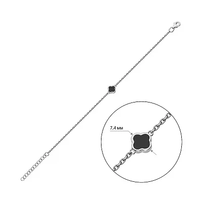 Браслет "Клевер" з білого золота з емаллю (арт. 324901беч)