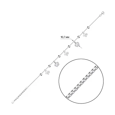 Срібний браслет з підвісками (арт. 7509/3905)