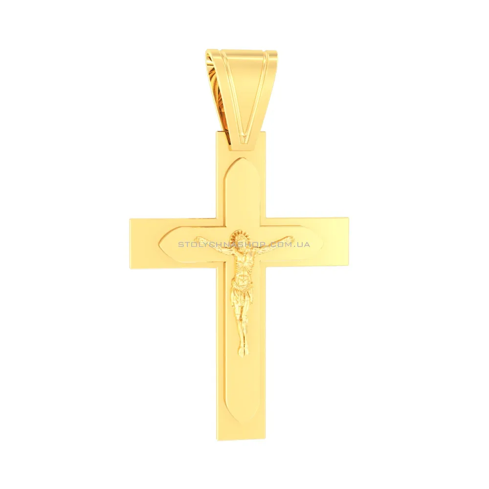 Хрестик з жовтого золота «Віра у спасіння» (арт. 501370жж)