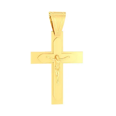Хрестик з жовтого золота «Віра у спасіння» (арт. 501370жж)