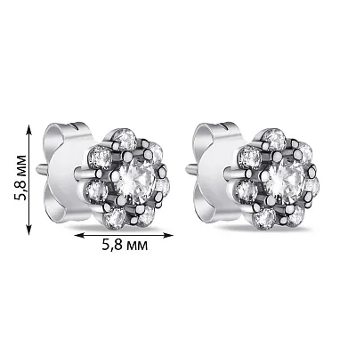 Сережки-пусети зі срібла з фіанітами (арт. 7518/6604)