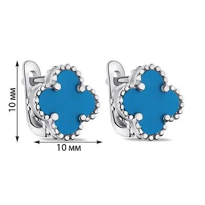 Срібні сережки з бірюзою (арт. 7502/3153/10Б)