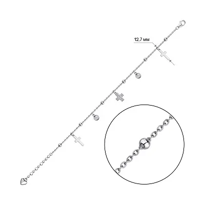 Срібний браслет з підвісками  (арт. 7509/3817)