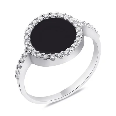 Серебряное кольцо с ониксом (арт. 7501/А223окю)