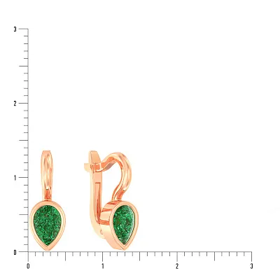 Дитячі золоті сережки з зеленим фіанітом (арт. 110499з)