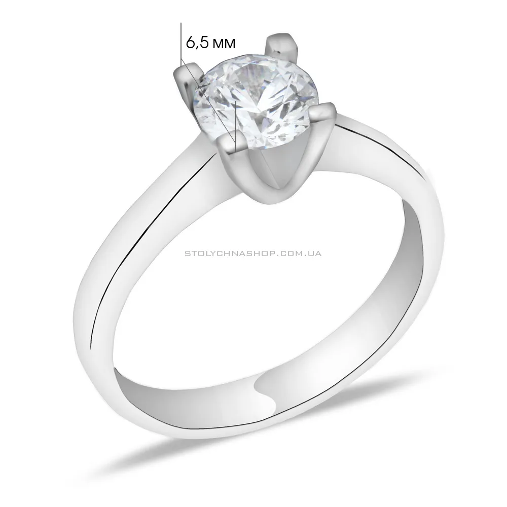 Серебряное кольцо с фианитом (арт. 7501/2975) - 2 - цена