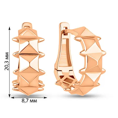 Золоті сережки без каміння (арт. 109977)
