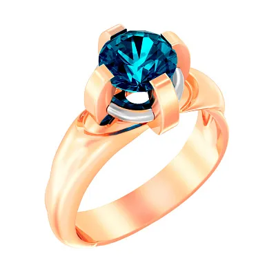 Золотое кольцо с топазом Blue Ocean (арт. 140744Пл)