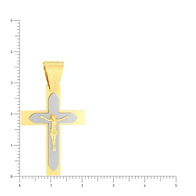 Золотий православний хрестик в жовтому і білому кольорі металу  (арт. 501370жб)